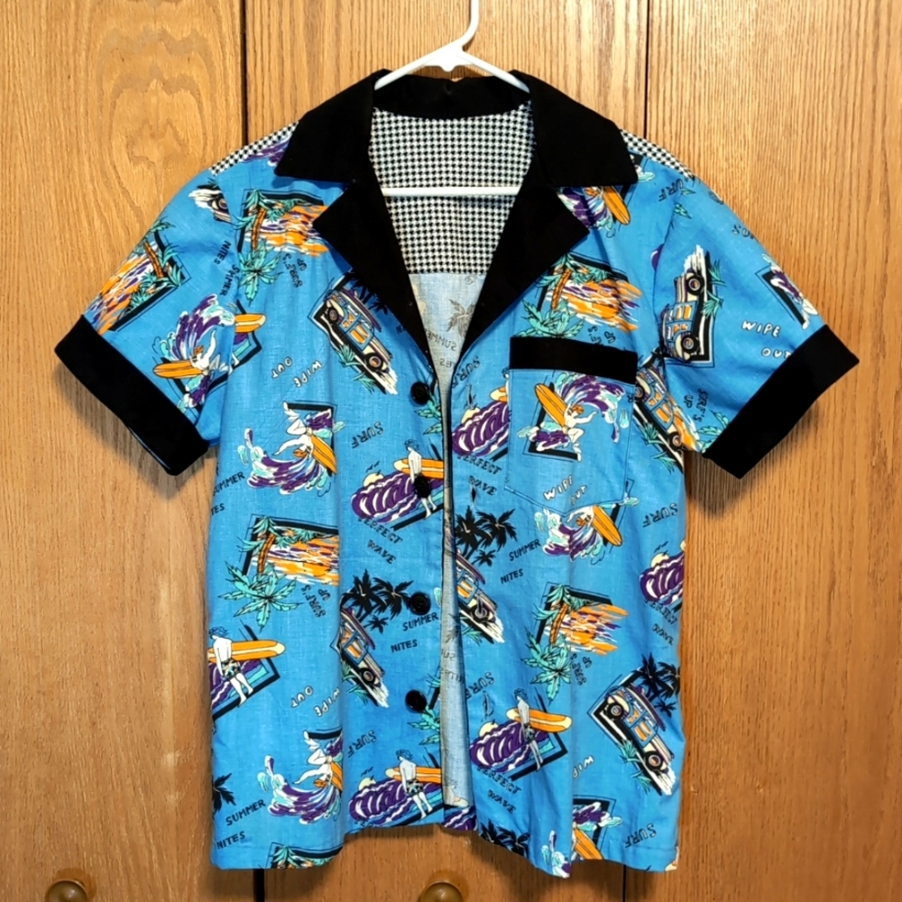 Vintage Rockabilly Style Men's Shirt Tiki Lounge Surfer VLV Size S/M